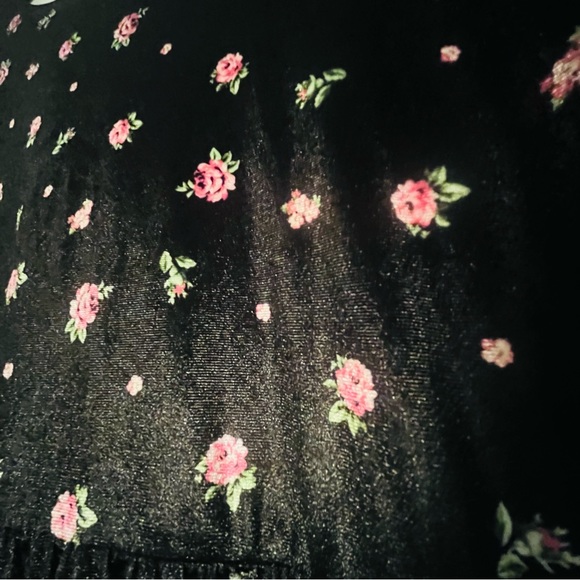 ASOS Design | Black Velvet Floral Printed Mini Dress | Size M | NWOT - Picture 11 of 14
